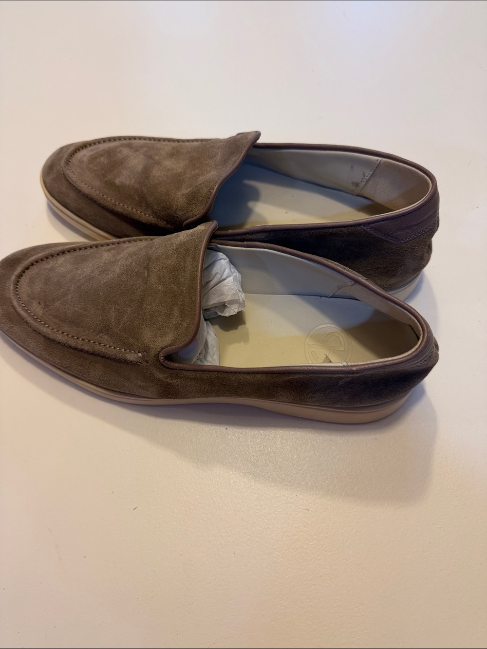 CQP Todd Snyder Men's Suede Slip-On Loafers in Taupe Sz 42(9).  Bag6